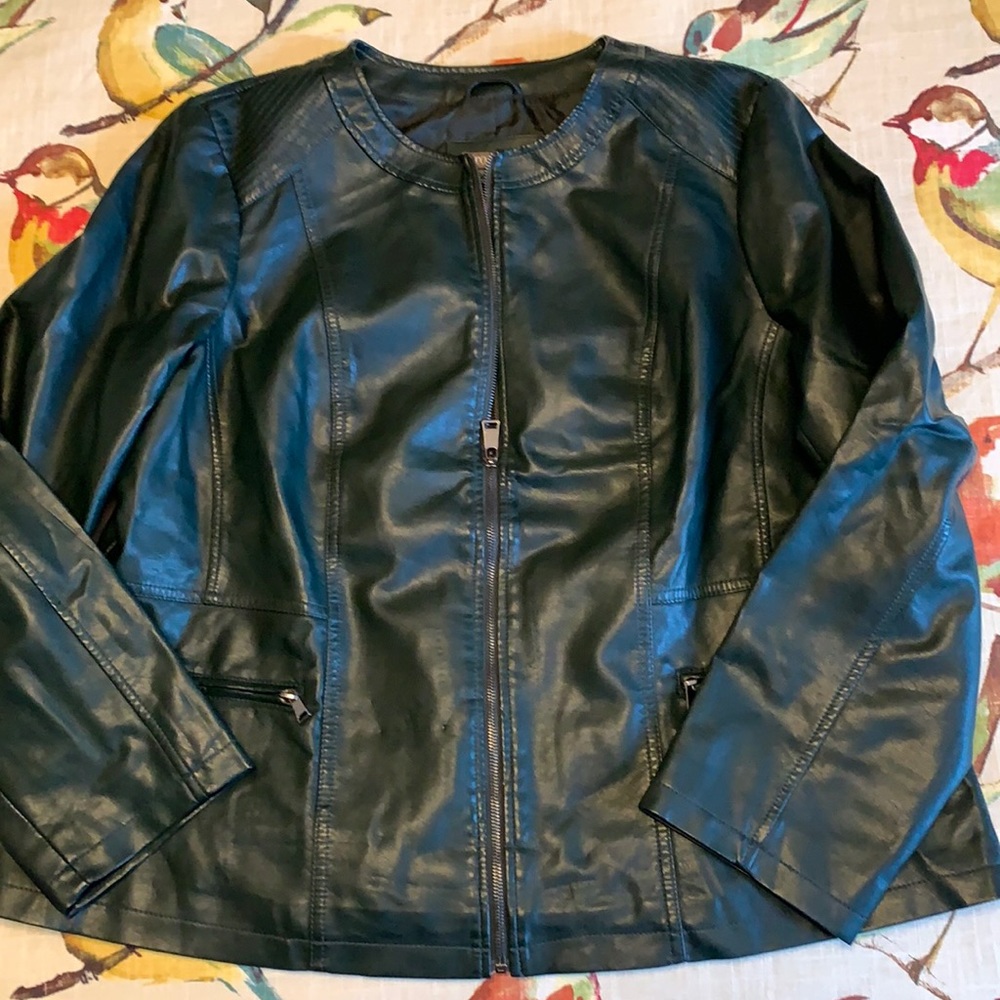 Roz & Ali Faux Leather Jacket Women’s 2X